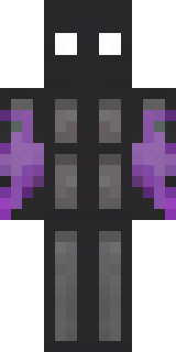 an enderman-inspired figure, tall and black with purple eyes