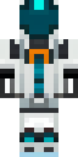 a mecha pilot in a white flight suit with a segmented helmet