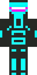 a neon cyber-ninja in dark bodysuit with teal light trim