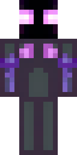 an enderman-inspired figure, tall and black with purple eyes