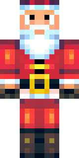 a jolly Santa in a red suit with a white beard and sack