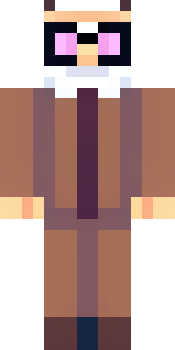 a friendly villager librarian in brown robes with glasses