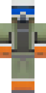 a battle-worn pilot in orange plating with scorch marks