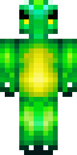 a dragon hybrid with green scales, horns and a spined tail