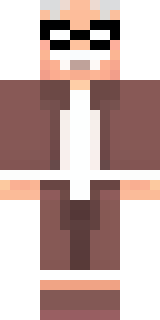 a friendly villager librarian in brown robes with glasses