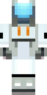 a mecha pilot in a white flight suit with a segmented helmet