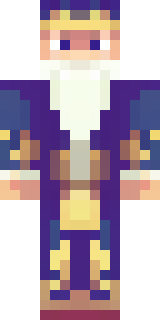 an old wizard in a starry midnight-blue robe and pointed hat
