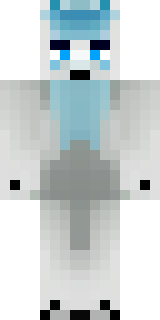 a snow fox spirit in white fur with blue markings