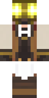 a steampunk inventor in a brown leather coat and brass goggles