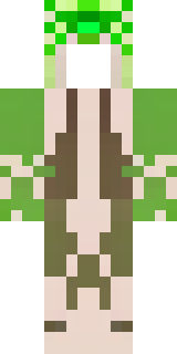 a nature druid in mossy green robes with antler headdress