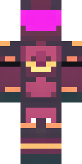 a nether hunter in crimson hide with glowing gold trim