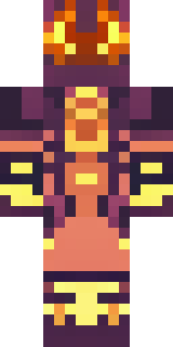 a nether hunter in crimson hide with glowing gold trim