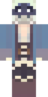 a ghostly pirate with pale skin and a tattered blue coat