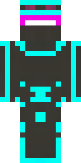 a neon cyber-ninja in dark bodysuit with teal light trim