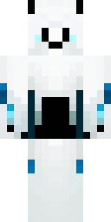 a snow fox spirit in white fur with blue markings