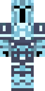 a frost knight in ice-blue armor rimed with snow