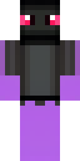 an enderman-inspired figure, tall and black with purple eyes