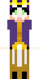 a young king in an ermine-trimmed purple cloak and gold crown