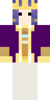 a young king in an ermine-trimmed purple cloak and gold crown