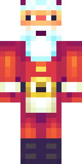 a jolly Santa in a red suit with a white beard and sack