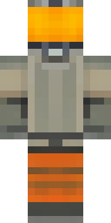 a battle-worn pilot in orange plating with scorch marks