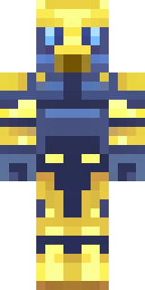 a piglin brute in gold armor with a snout and tusks