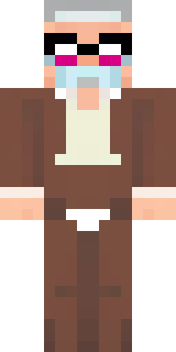 a friendly villager librarian in brown robes with glasses