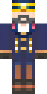 an airship captain in a navy coat with copper gadgets