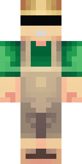 a farmer villager in a straw hat with a green apron