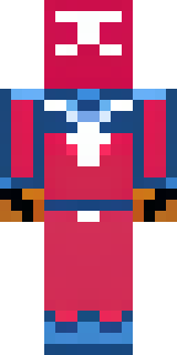 a masked hero in a sleek red and blue suit with a chest emblem