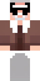 a friendly villager librarian in brown robes with glasses