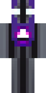 an enderman-inspired figure, tall and black with purple eyes