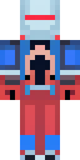a masked hero in a sleek red and blue suit with a chest emblem