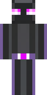 an enderman-inspired figure, tall and black with purple eyes