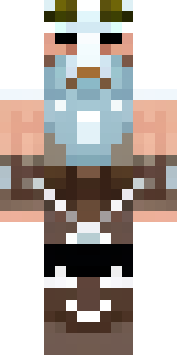 a frost viking in white furs and a horned helm