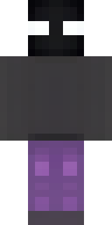 an enderman-inspired figure, tall and black with purple eyes