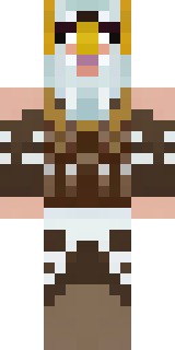 a frost viking in white furs and a horned helm