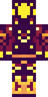 a nether hunter in crimson hide with glowing gold trim