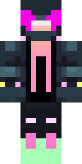 a cyberpunk mercenary in a black jacket with neon-pink circuitry