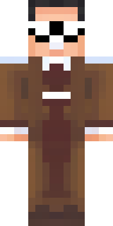 a friendly villager librarian in brown robes with glasses