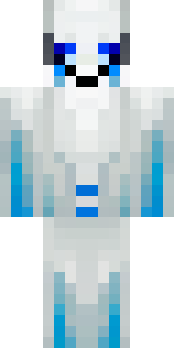 a snow fox spirit in white fur with blue markings