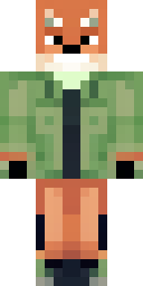 an anthropomorphic fox in a green explorer jacket