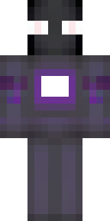 an enderman-inspired figure, tall and black with purple eyes