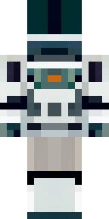 a mecha pilot in a white flight suit with a segmented helmet
