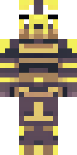 a piglin brute in gold armor with a snout and tusks