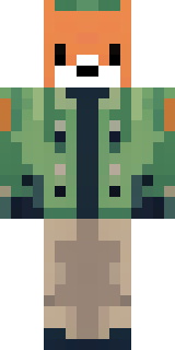 an anthropomorphic fox in a green explorer jacket