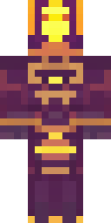 a nether hunter in crimson hide with glowing gold trim