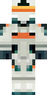 a mecha pilot in a white flight suit with a segmented helmet