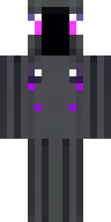 an enderman-inspired figure, tall and black with purple eyes
