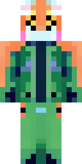 an anthropomorphic fox in a green explorer jacket